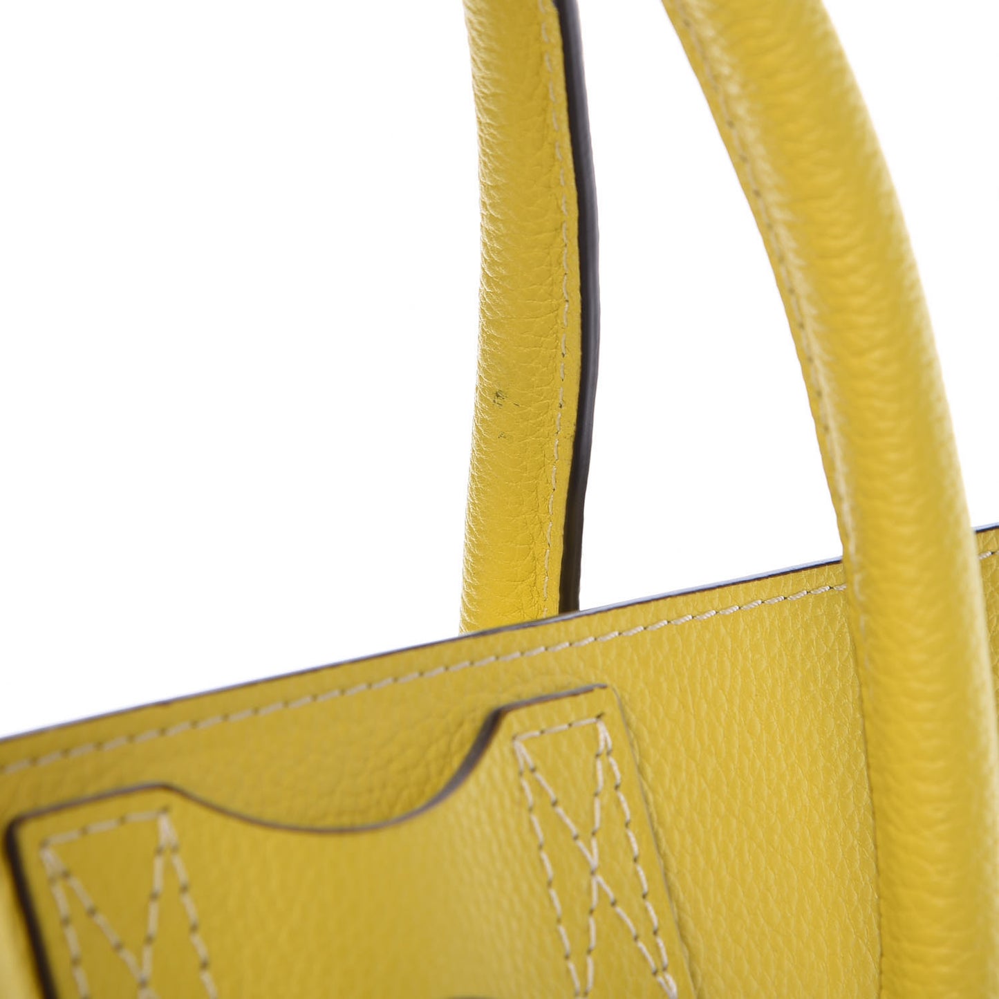 Drummed Calfskin Mini Luggage Citron