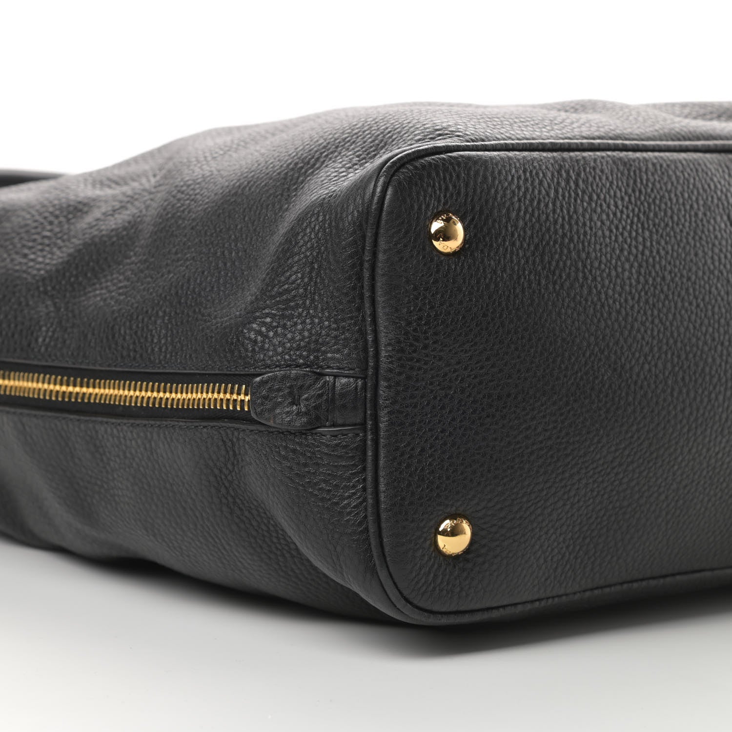 Prada Vitello Daino Side Zip Tote Black 10 of 12