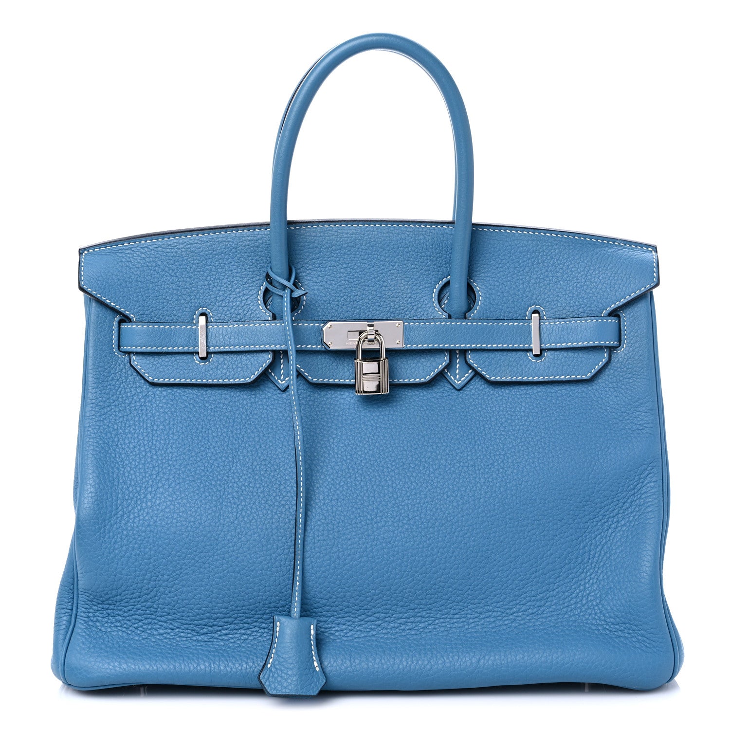 Hermes Taurillon Clemence Birkin 35 Blue Jean 1 of 13