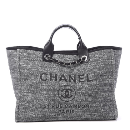 Chanel Canvas Medium Deauville Tote Charcoal 1 of 9