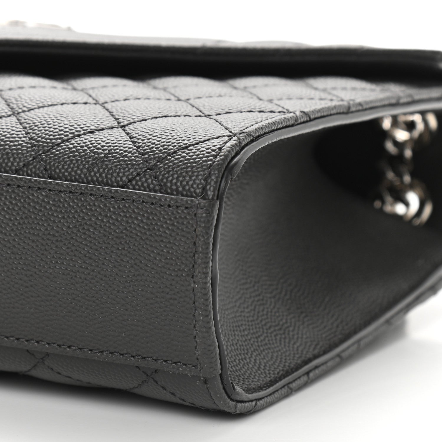 Saint Laurent Grain De Poudre Textured Mixed Matelasse Triquilt Medium Monogram Asphalt 7 of 7
