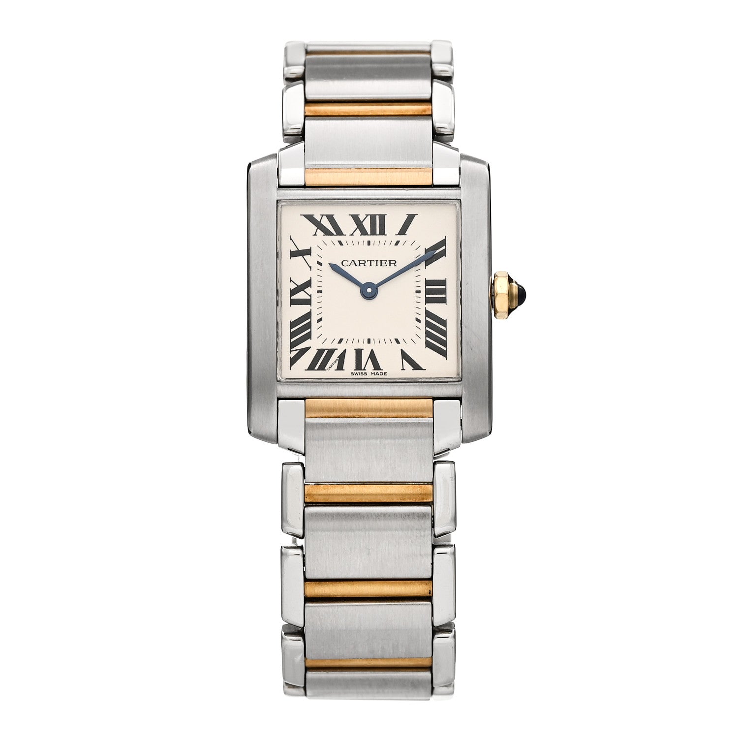 Cartier Stainless Steel 18K Yellow Gold 25mm Tank Francaise Quartz Watch 1 of 5