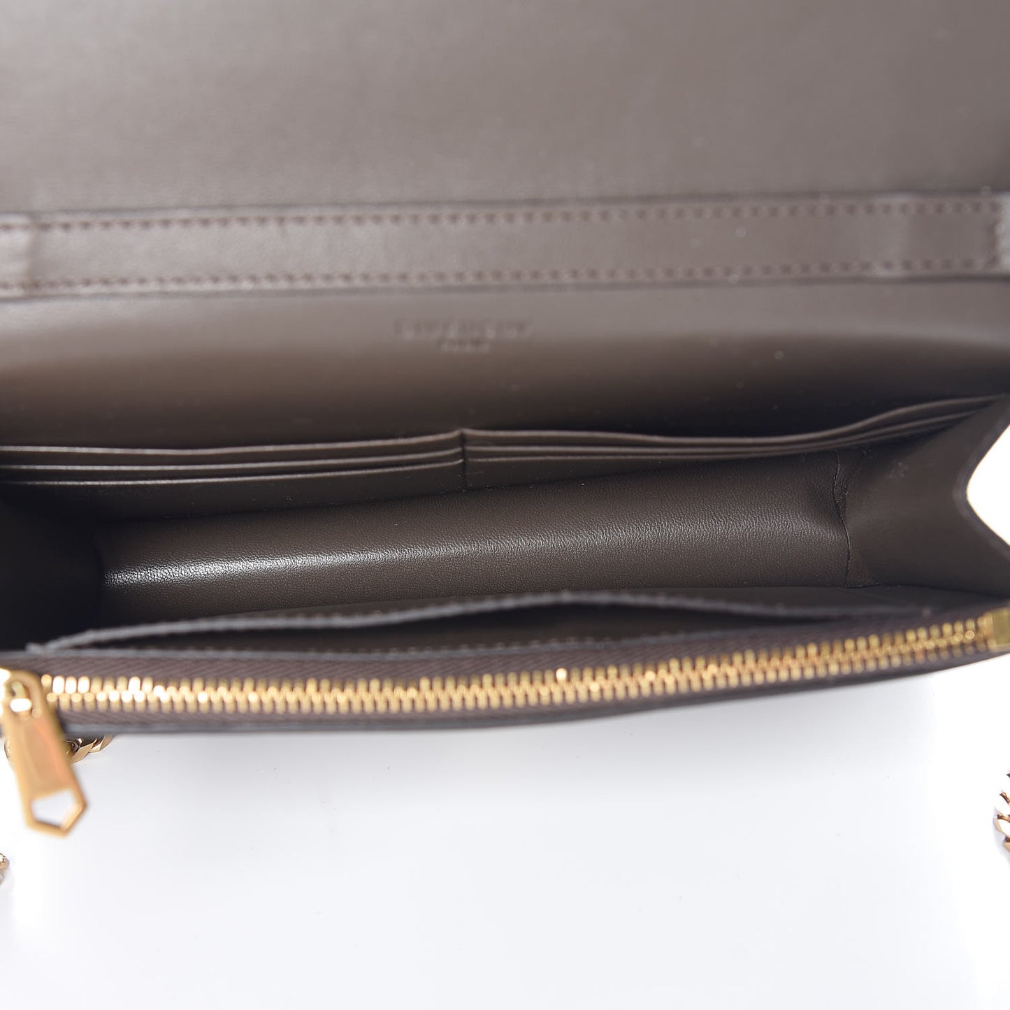Goatskin Embellished Pandora Chain Wallet Heather Grey