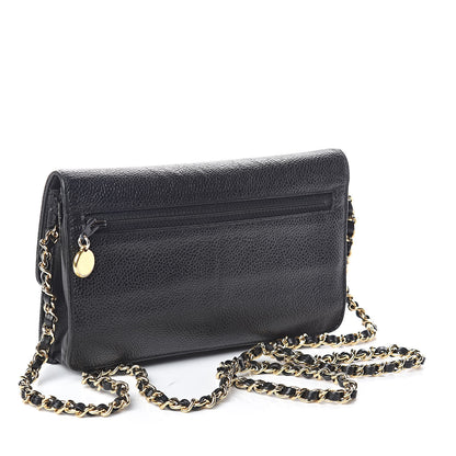 Chanel Caviar Timeless CC Wallet On Chain WOC Black 3 of 10