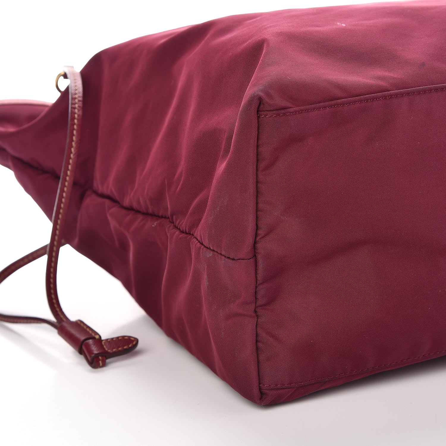 Prada Tessuto Nylon Saffiano Tote Wine 10 of 12