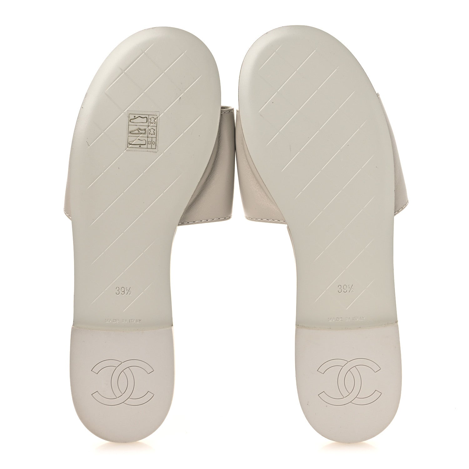 Chanel Lambskin Quilted Turnlock Flat Mules 39.5 Light Gray 7 of 14