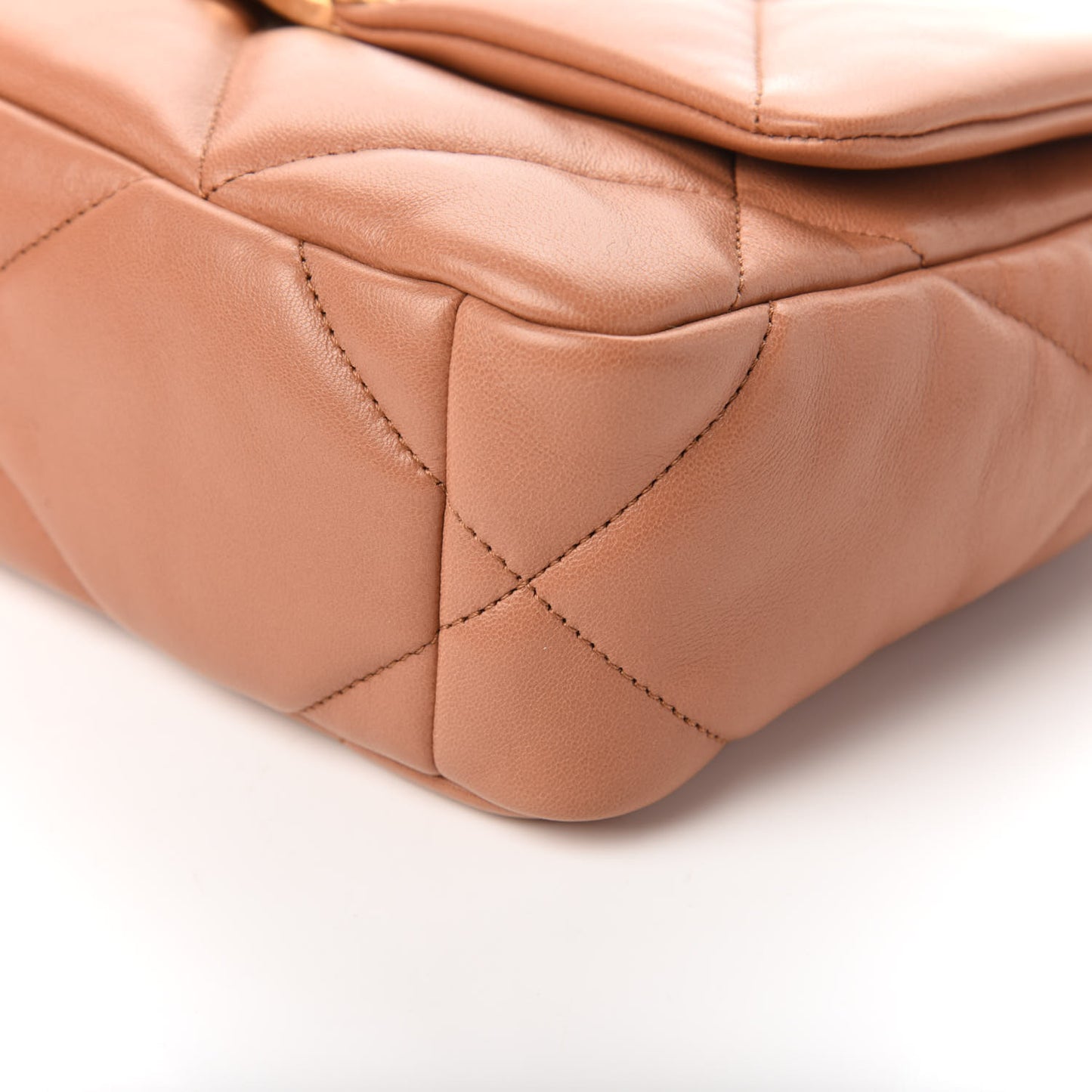 Lambskin Quilted Medium 19 Flap Brown