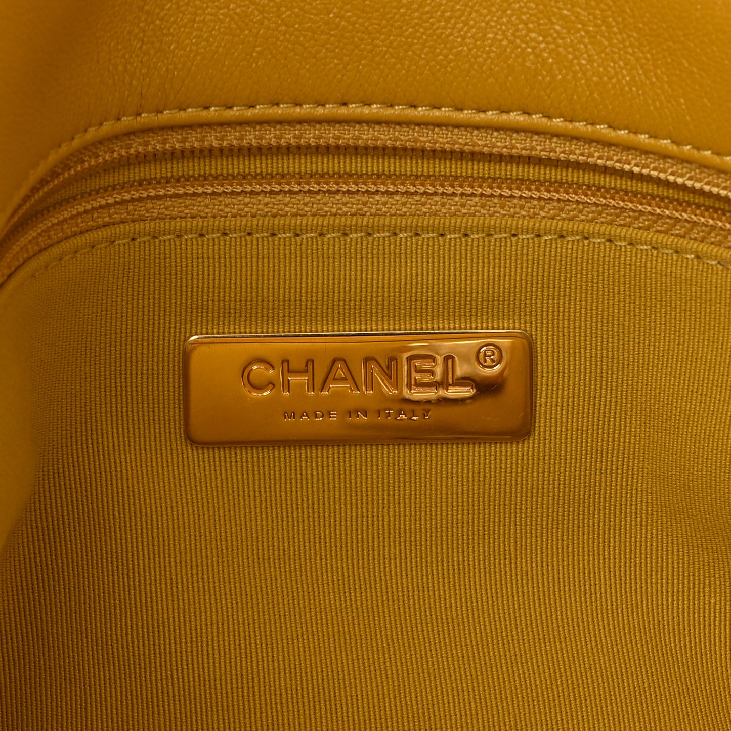 Lambskin Quilted Medium Chanel 19 Flap Yellow