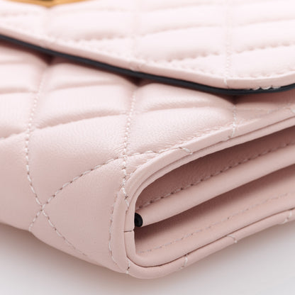 Versace Lambskin Quilted Medusa Wallet On Chain Crossbody Light Pink 8 of 8