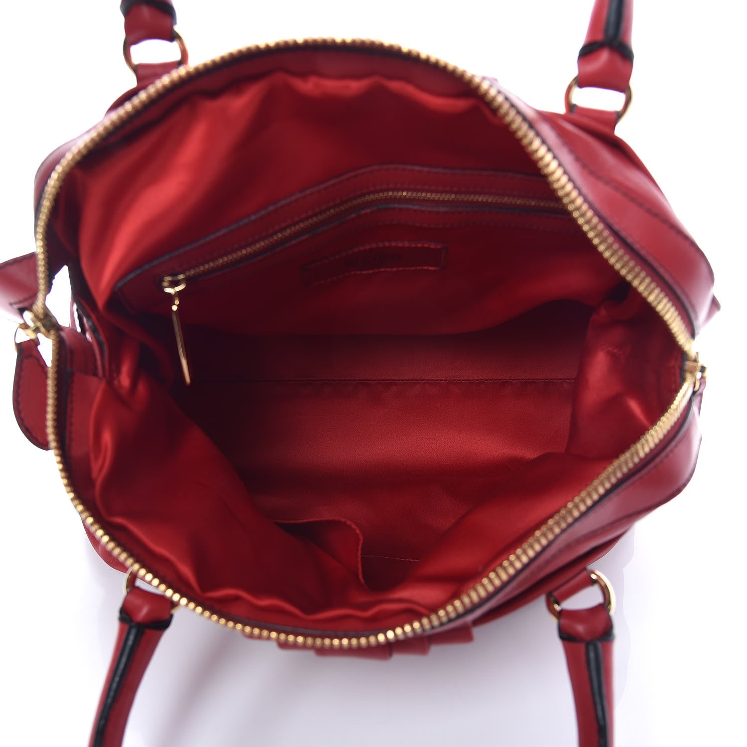 Valentino Garavani Lambskin Pleated Tote Red 5 of 8