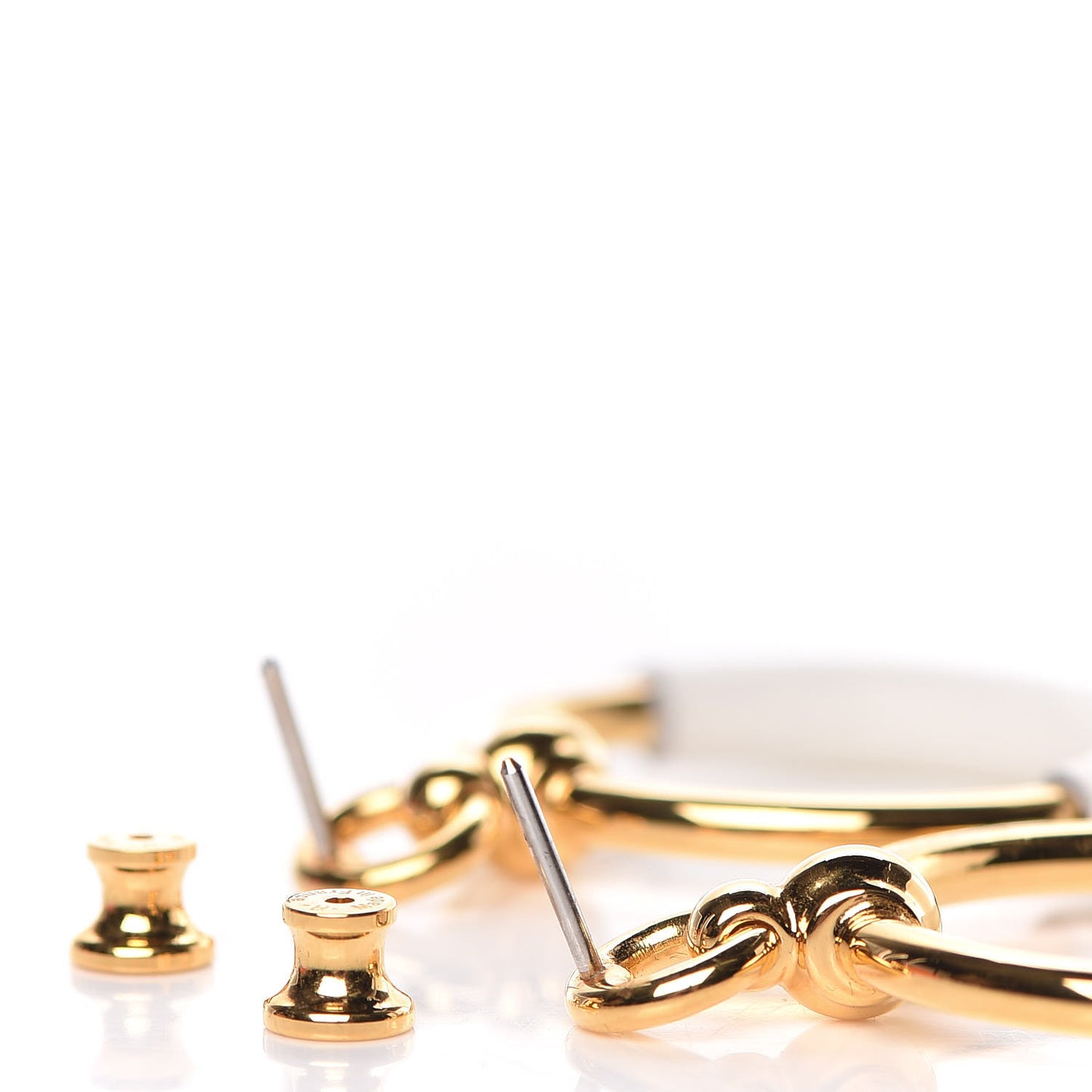 Swift Loop Earrings Gold White