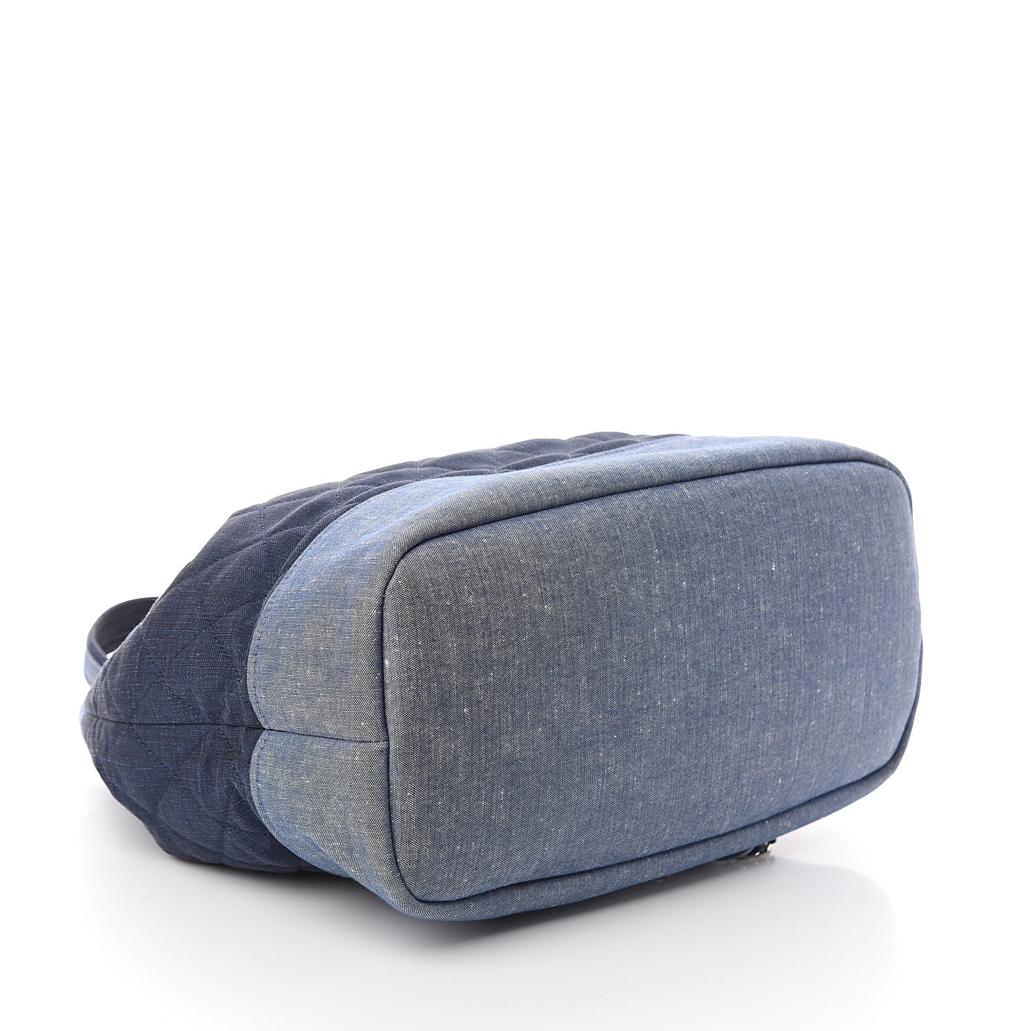 Denim Medallion Quilted Drawstring Bag Blue