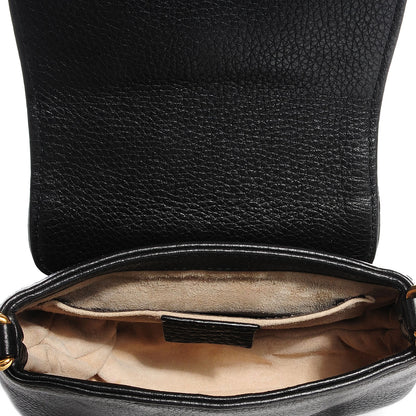 Gucci Pebbled Calfskin Small 1973 Chain Shoulder Bag Black 5 of 9