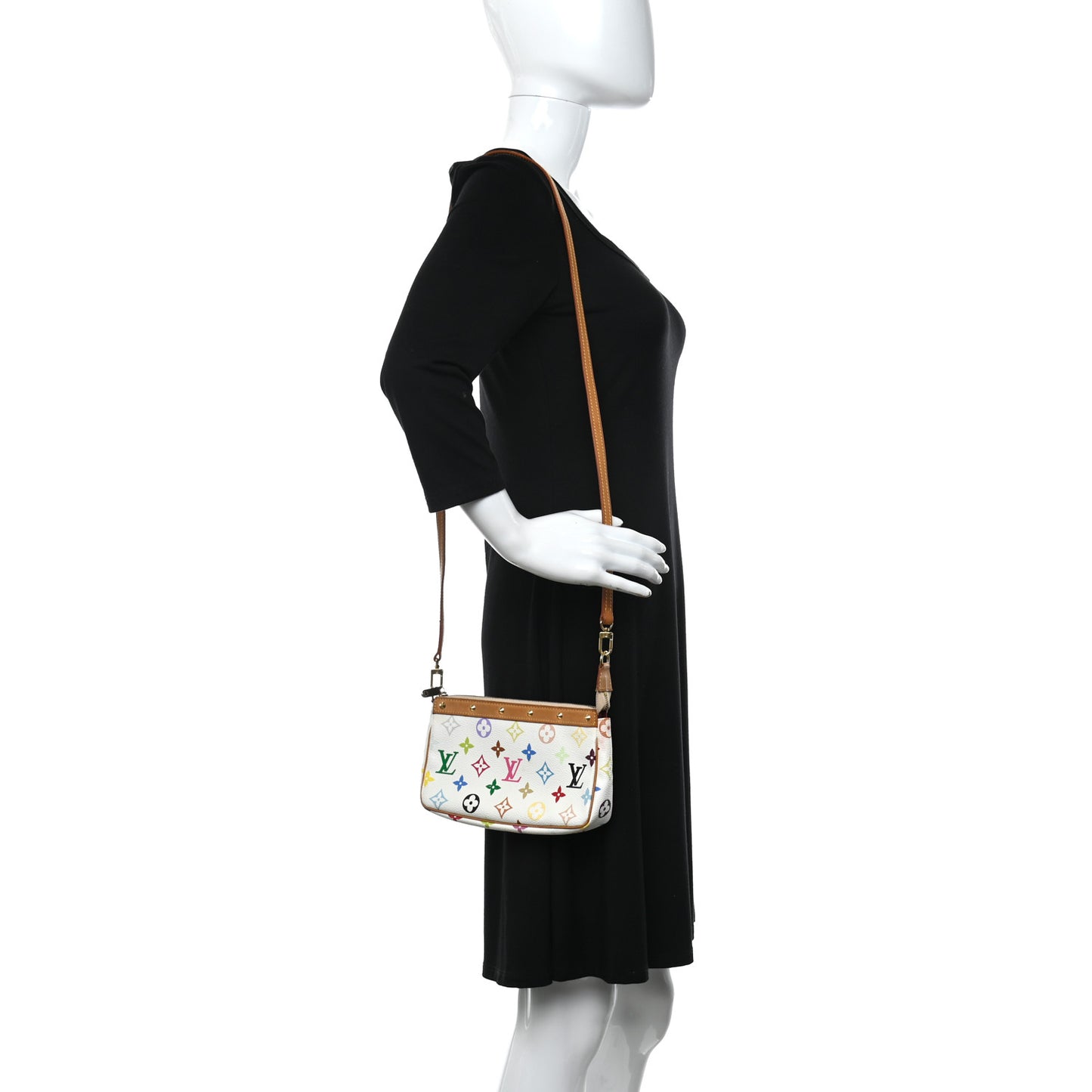 Monogram Multicolor Pochette Accessories White Long Strap