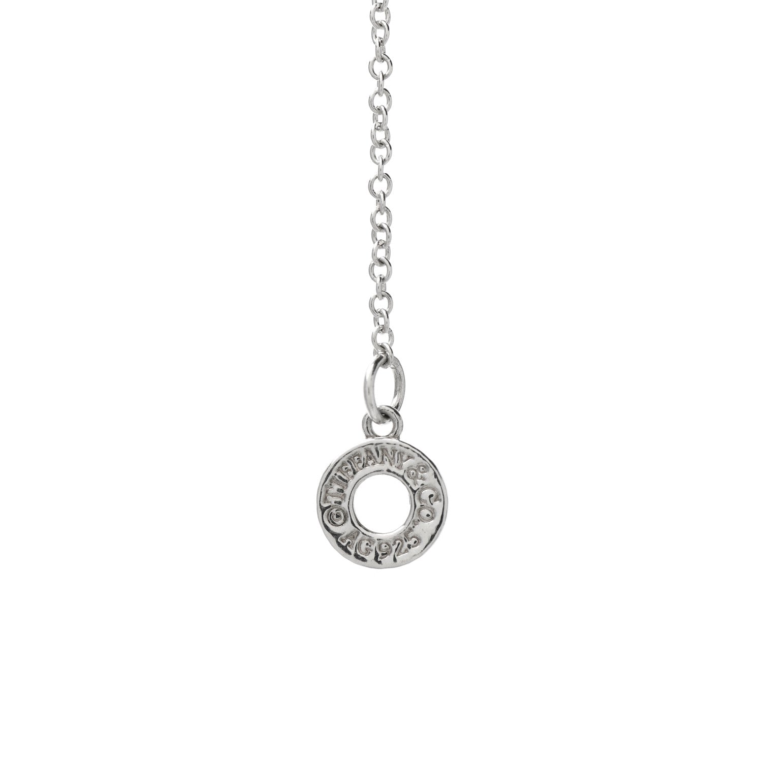 Tiffany Sterling Silver 1837 Double Interlocking Drop Pendant Necklace 6 of 6