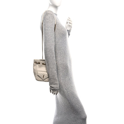Saint Laurent Lambskin Matelasse Monogram Joe Nano Bucket Bag Crema Soft 2 of 10