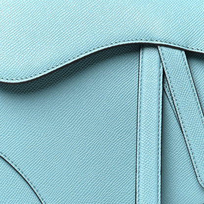 Christian Dior Grained Calfskin Saddle Bag Azure Blue 8 of 10