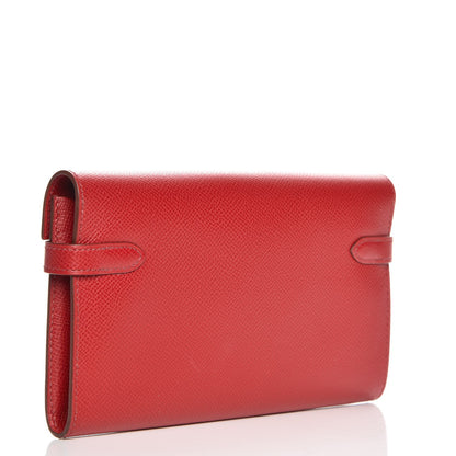 Hermes Epsom Kelly Longue Wallet Rouge Casaque 3 of 7