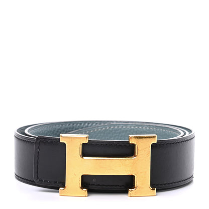 Hermes Box Togo 32mm H Belt 80 Black Ciel 1 of 5