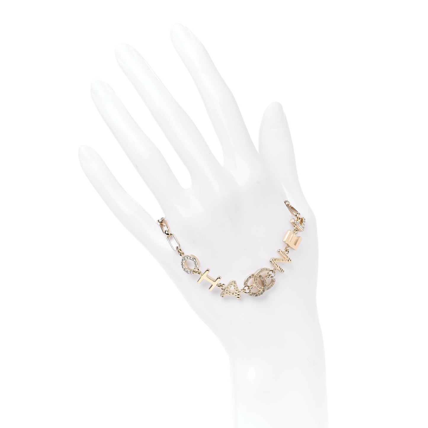 Metal Logo CC Chain Bracelet Gold