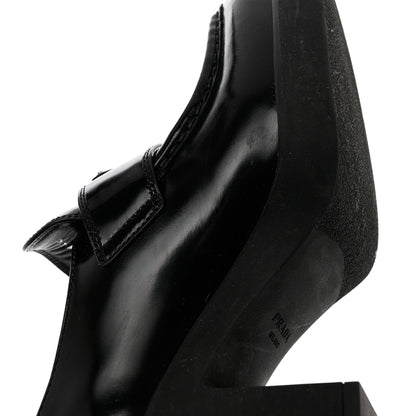 Prada Spazzolato Metal Triangle Logo 85mm Loafers 41 Black 8 of 13
