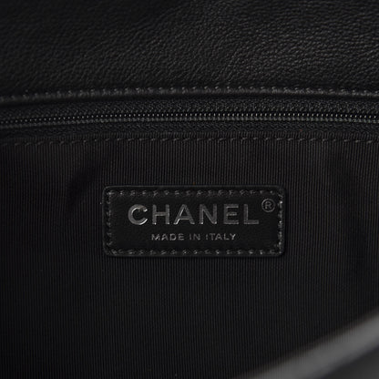 Chanel Calfskin Studded Chevron Quilted Medium Stud Wars Flap Black 8 of 10