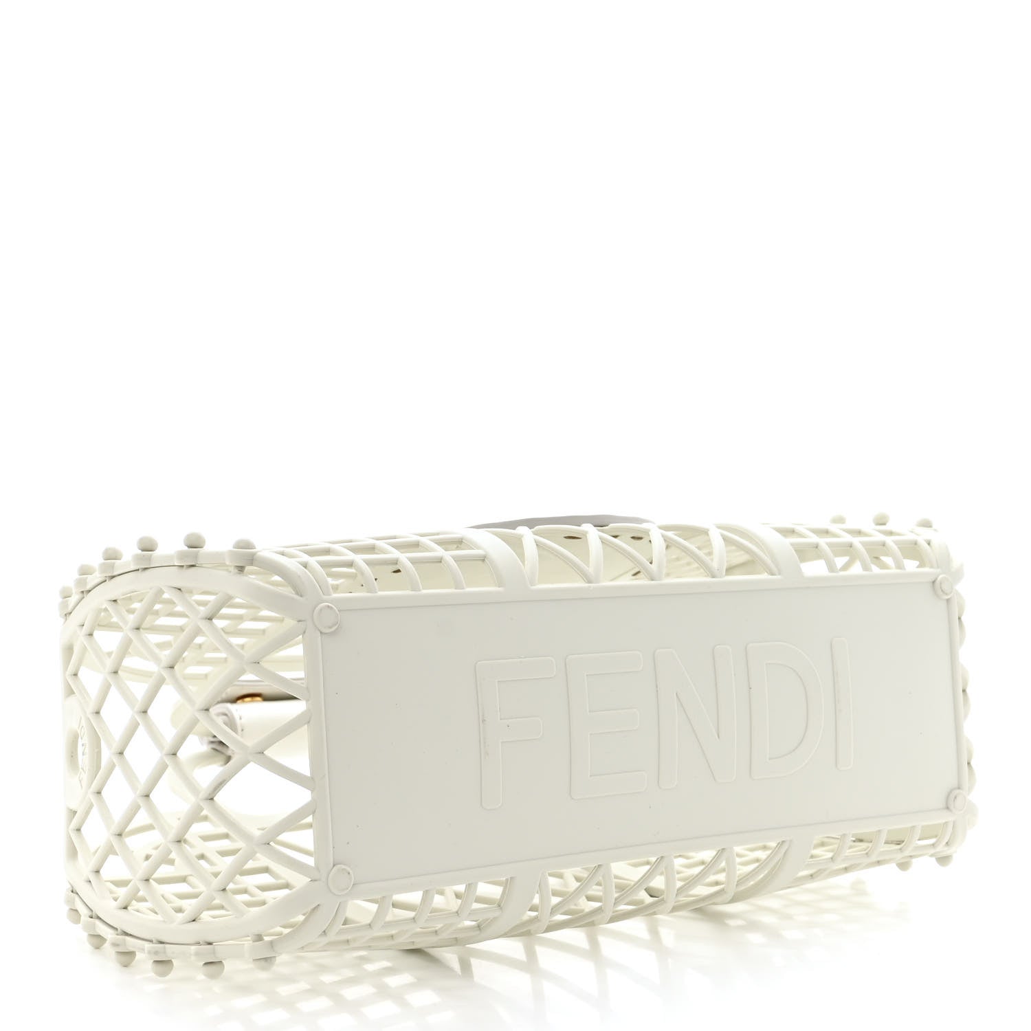 Fendi Recycled Plastic Vitello Liberty Matte Small Fendi Basket White Ice 4 of 11