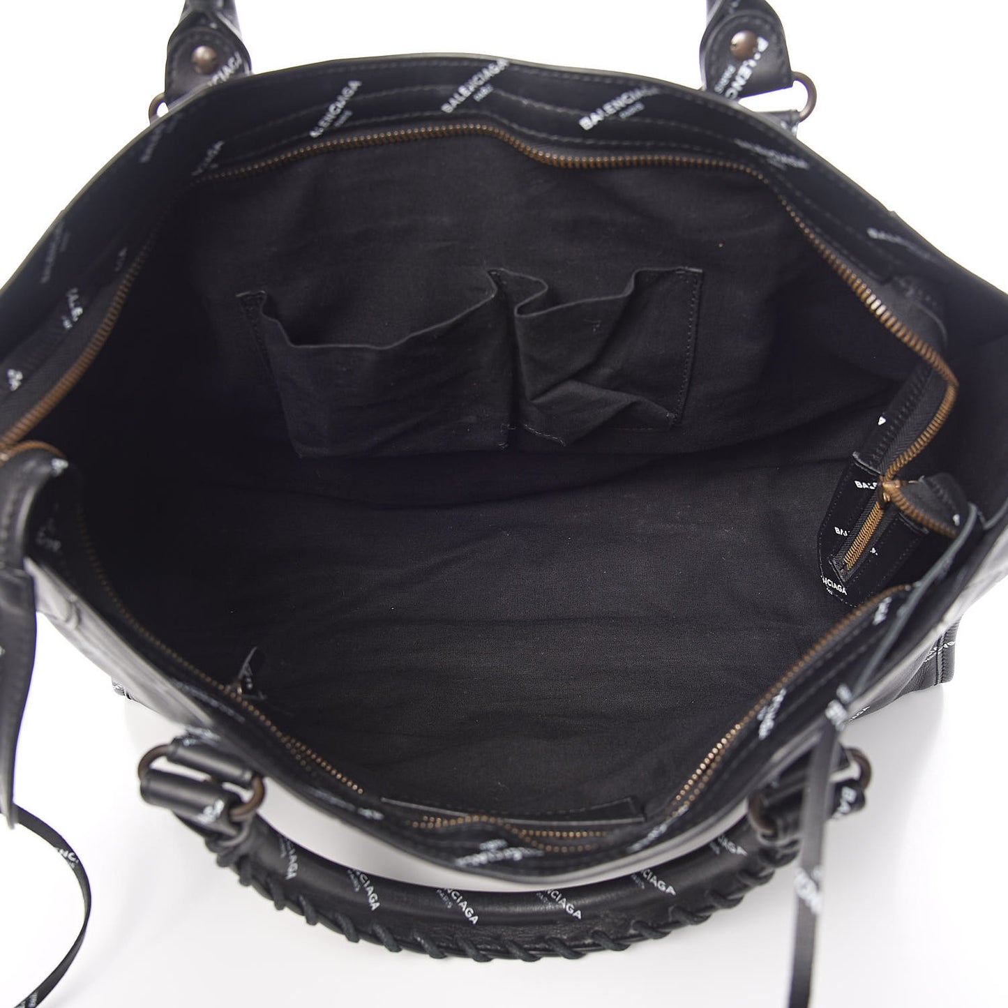 Veau Allover Logo Classic Hardware City Black White