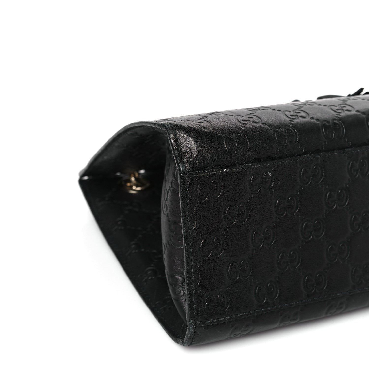 Gucci Guccissima Large Emily Chain Shoulder Bag Black 8 of 9