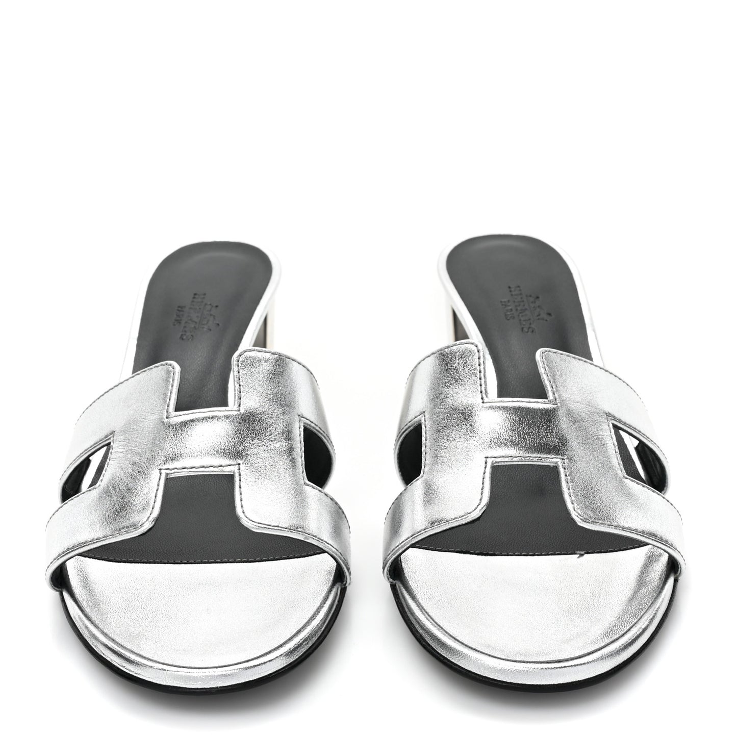 Metallic Nappa Oasis Sandals 37.5 Gris Argente