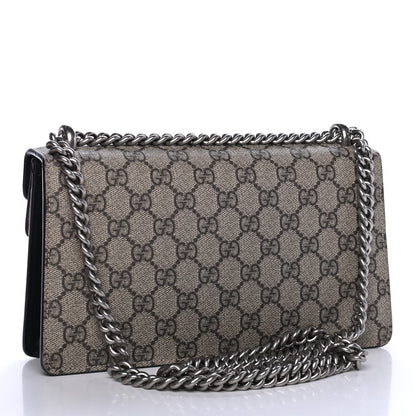 Gucci GG Supreme Monogram Suede Crystal Small Dionysus Shoulder Bag Beige Ebony Black 2 of 6