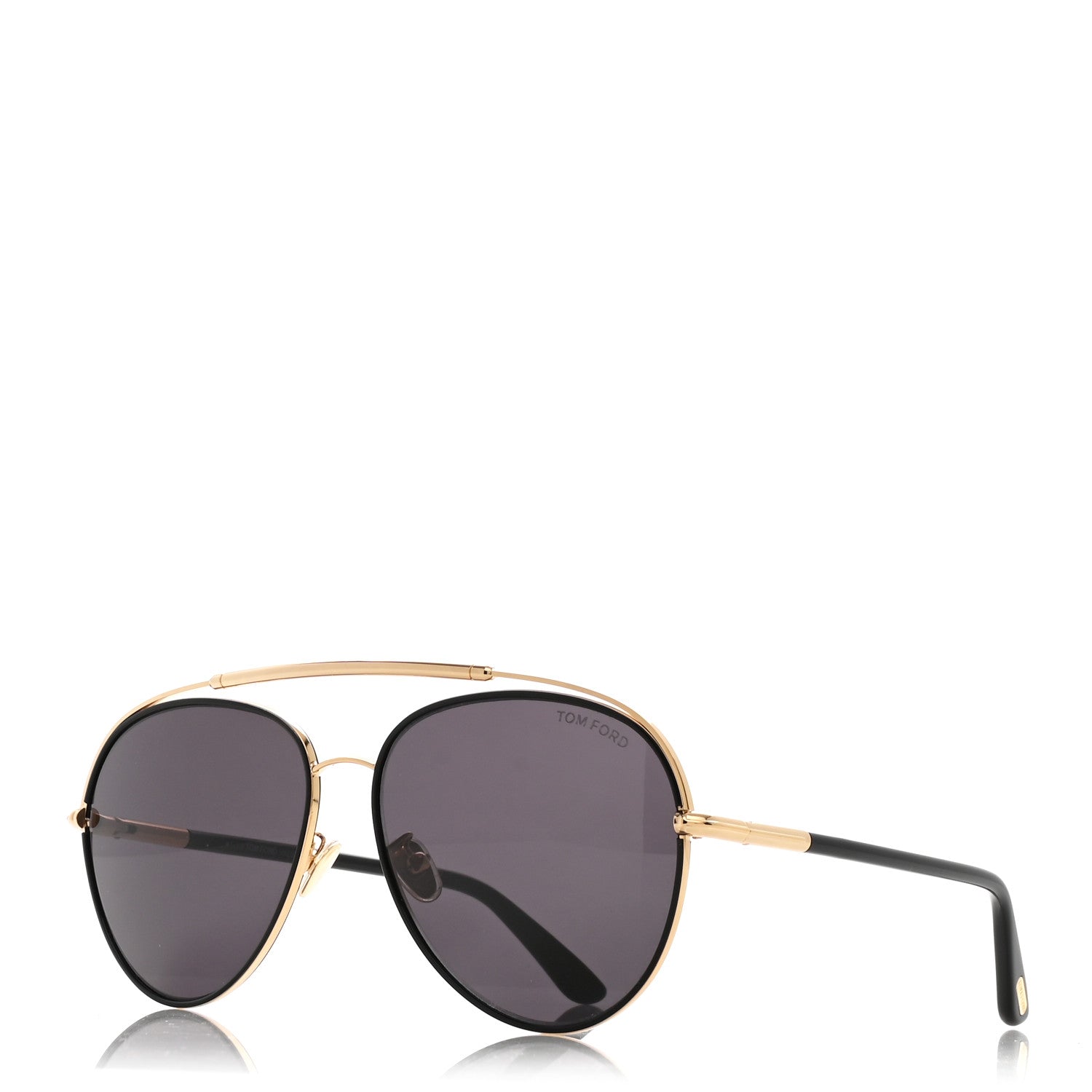 Tom Ford Metal Polarized Aviator Curtis Sunglasses TF748 Gold Black 1 of 7