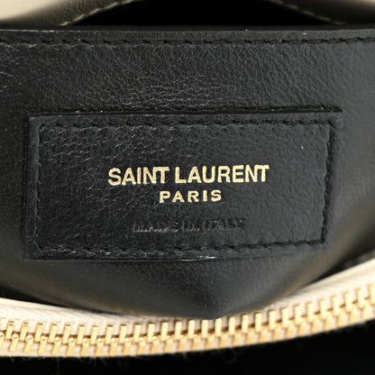 Saint Laurent Calfskin Y Quilted Monogram Small Loulou Chain Satchel Blanc Vintage 8 of 17