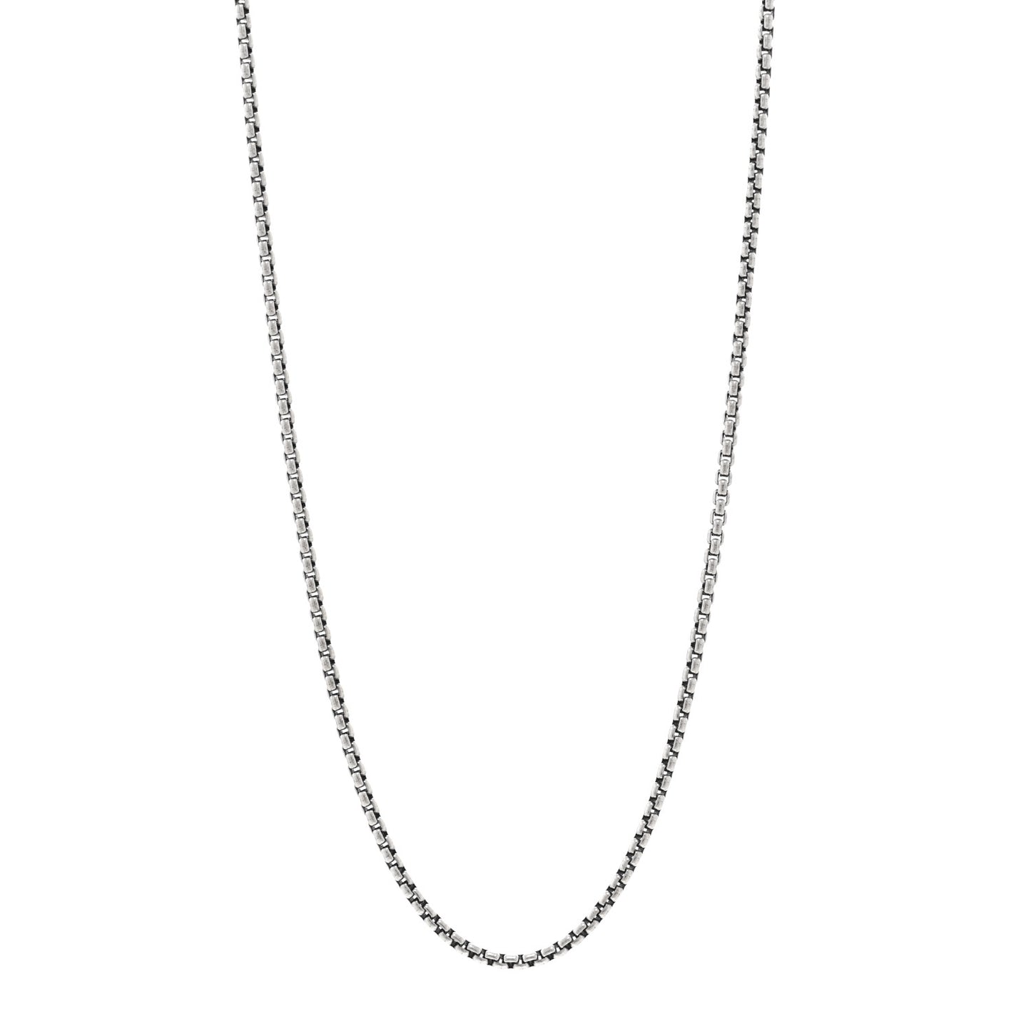 Sterling Silver 2.7mm Small Box Chain Necklace 24"