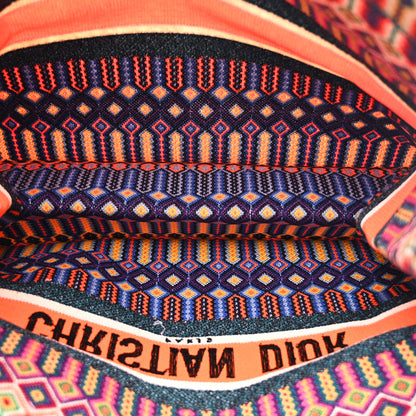 Christian Dior Canvas Embroidered Large Book Tote Orange Multicolor 5 of 11