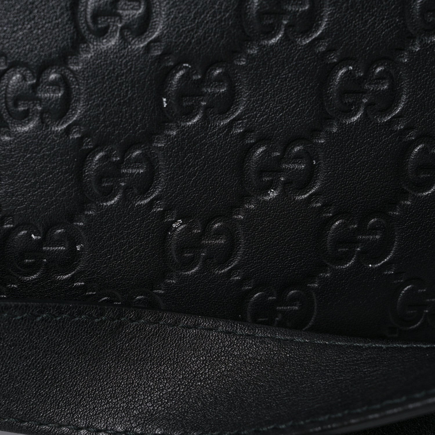 Gucci Guccissima Medium Flat Messenger Bag Black 11 of 12