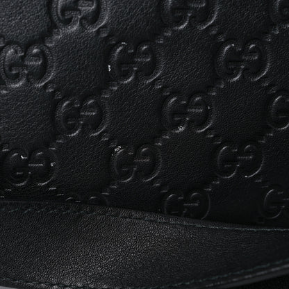 Gucci Guccissima Medium Flat Messenger Bag Black 11 of 12