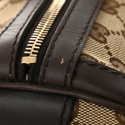 Gucci Monogram Selleria Calfskin Vintage Web Medium Boston Beige Ebony Cocoa 12 of 13