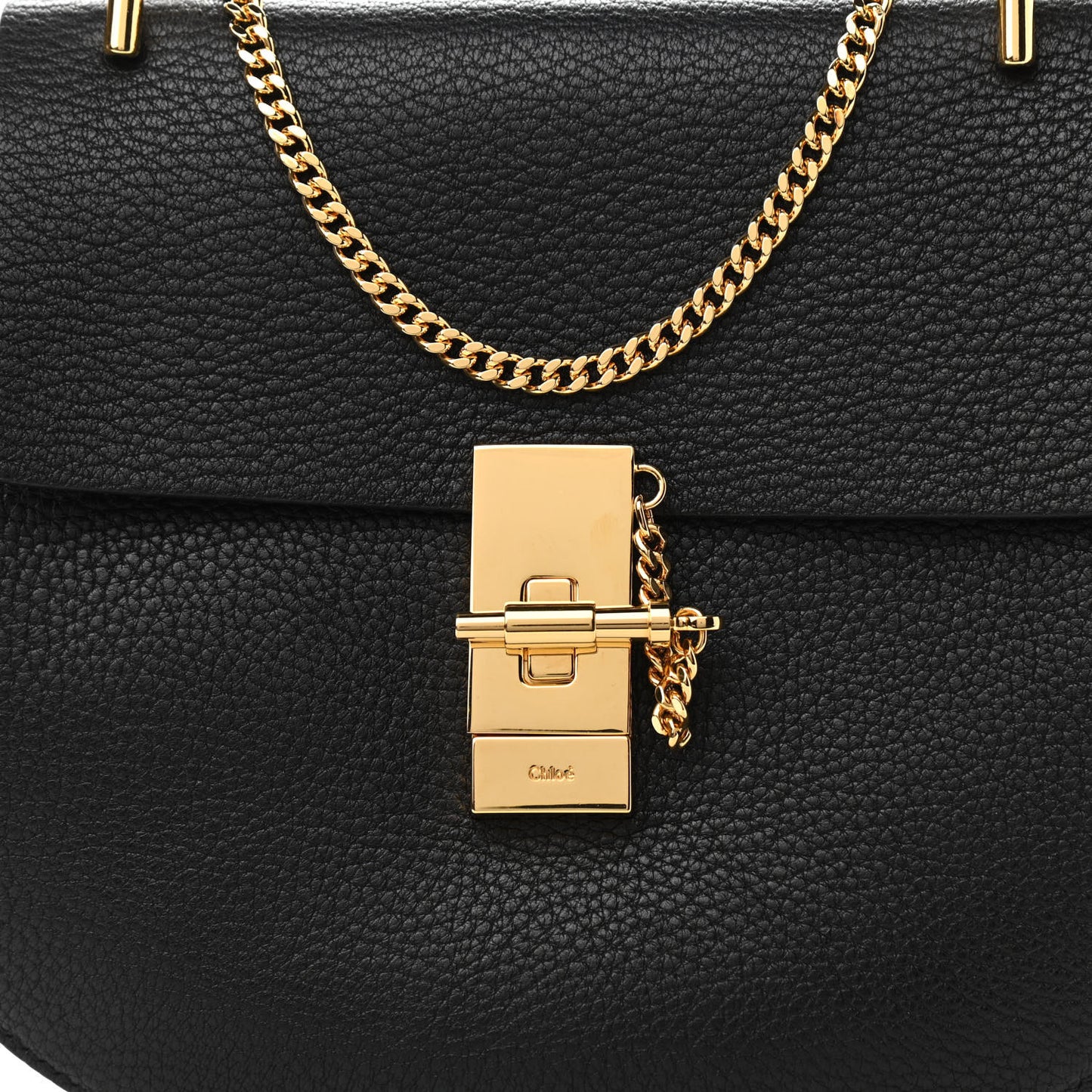 Grained Lambskin Drew Shoulder Bag Black