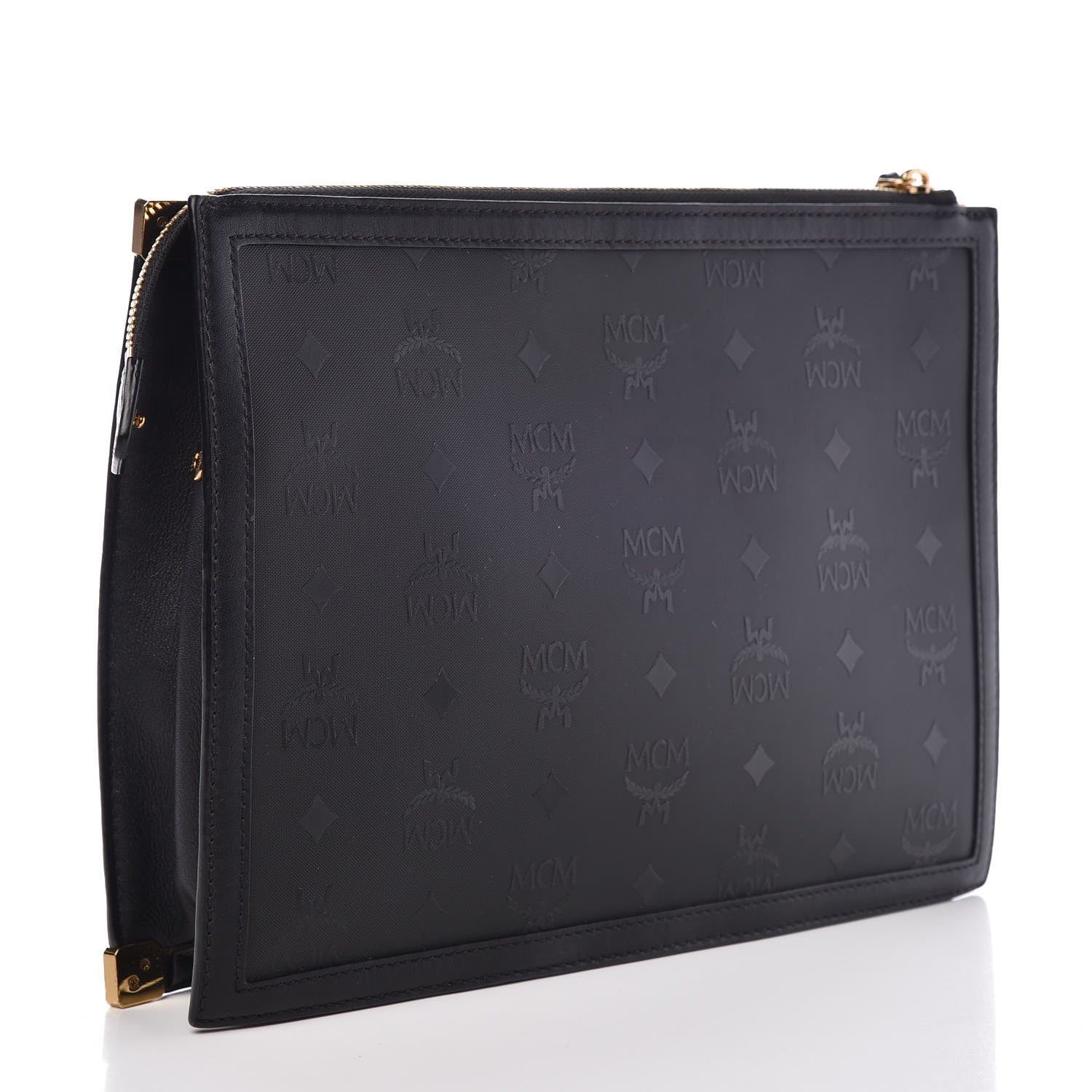 MCM Coated Canvas Studded Pouch Black 3 of 6