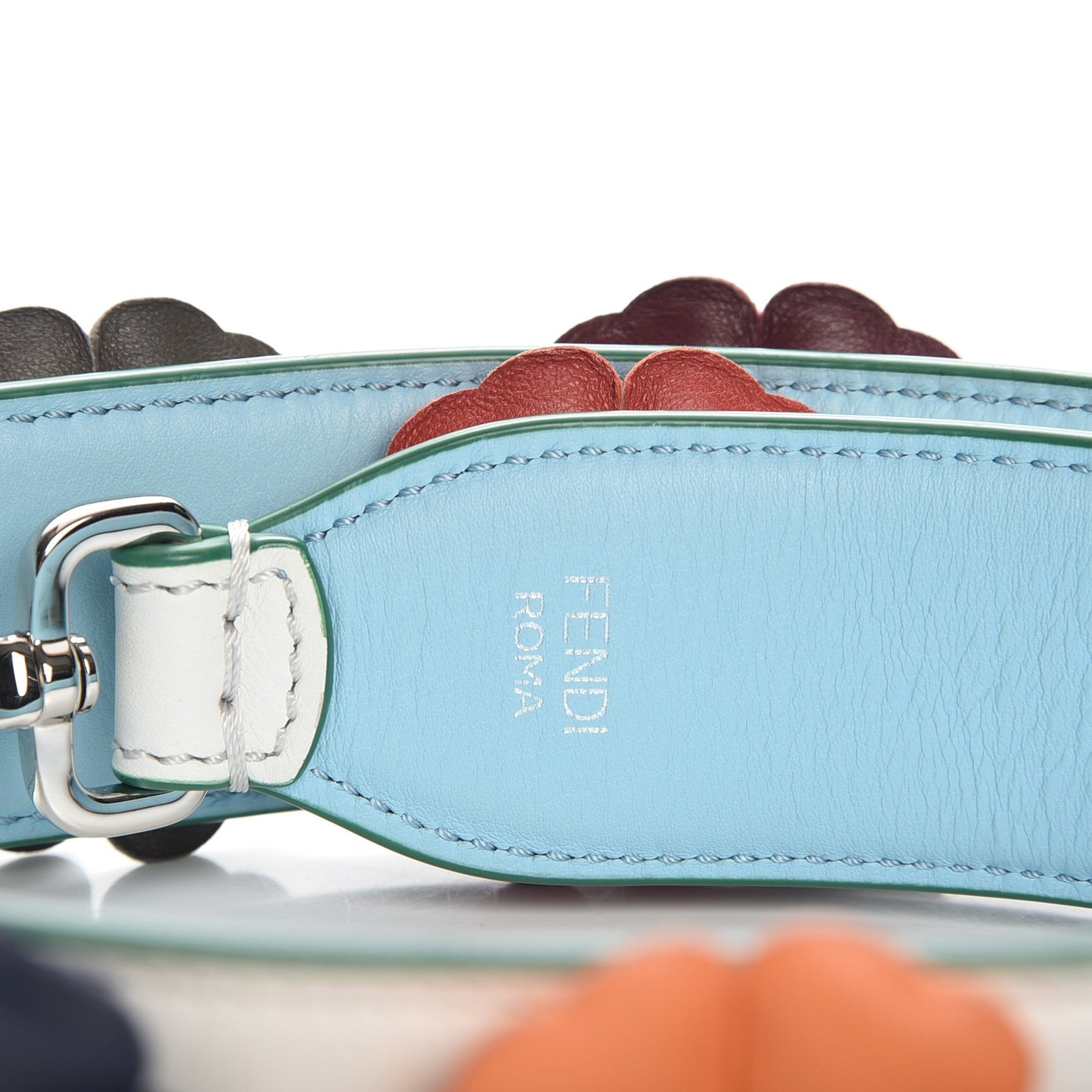 Vitello Dolce Flowerland Bi-Color Studded Strap You White Ice Multicolor