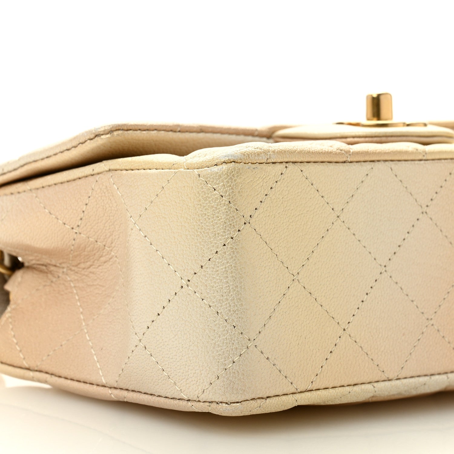 Chanel Metallic Goatskin Quilted Mini Rectangular Flap Gold 9 of 11