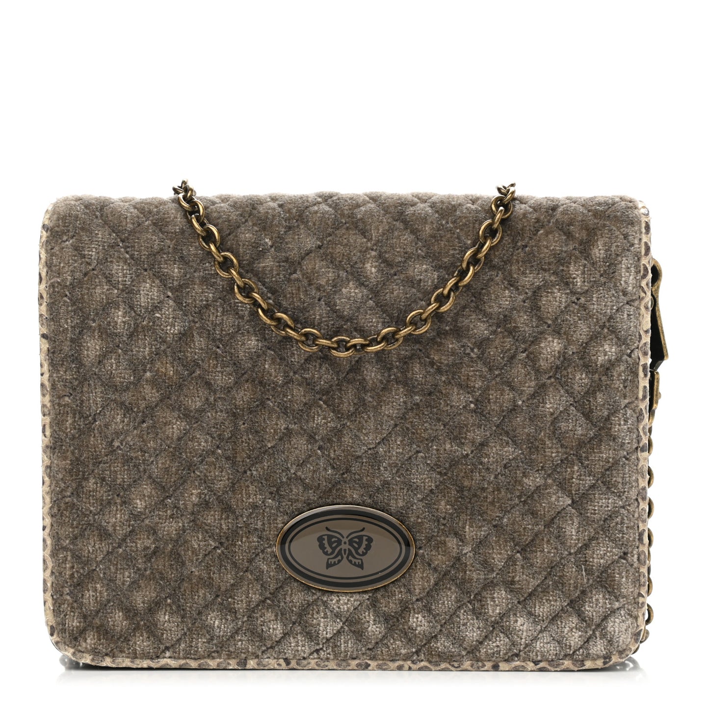 Velvet Ayers Intrecciato Butterfly Chain Wallet Mist