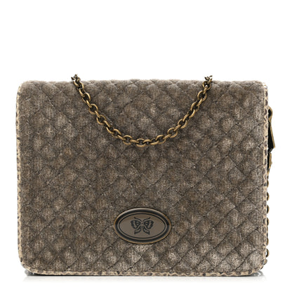 Bottega Veneta Velvet Ayers Intrecciato Butterfly Chain Wallet Mist 1 of 10