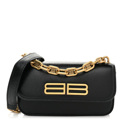 Balenciaga Calfskin Stripe Embossed Gossip Chain Bag XS Black 1 of 10