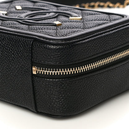 Chanel Caviar Quilted CC Filigree Vanity Clutch With Chain Black 10 of 10