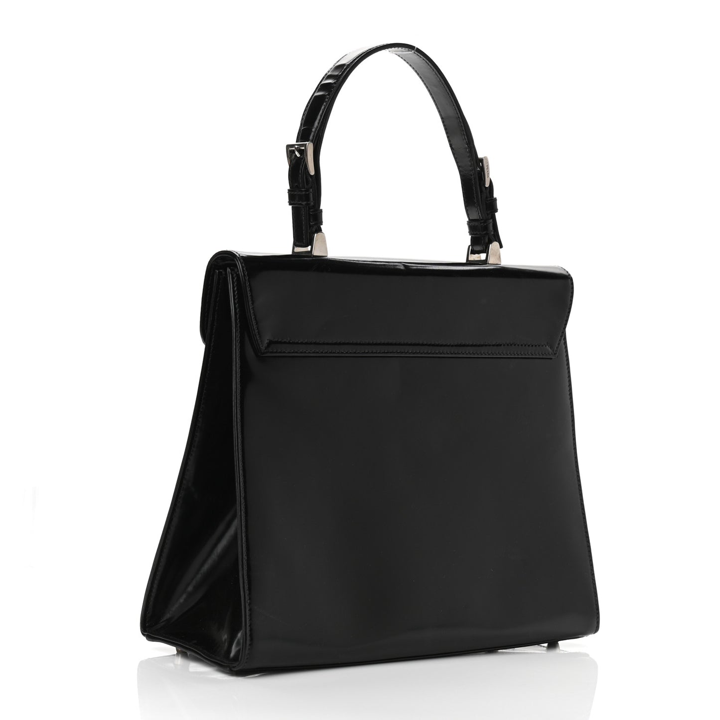 Spazzolato Logo Print Framed Bag Black