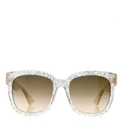 Gucci Acetate Glitter Sunglasses GG0034S Silver 2 of 9