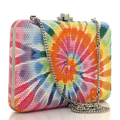 Judith Leiber Swarovski Crystal Slim Slide Jerry Tie Dye Minaudiere Clutch Multicolor 3 of 10