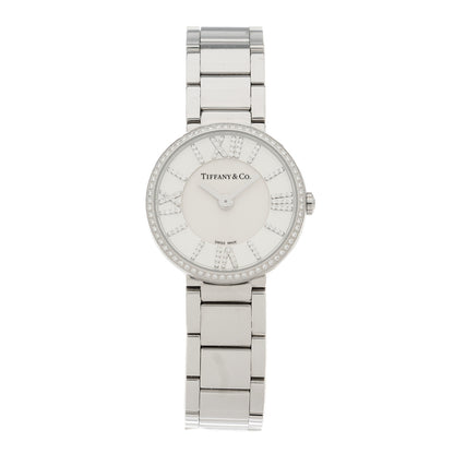 Tiffany Stainless Steel Diamond Bezel 24mm Atlas 2-Hand Quartz Watch Silver 1 of 5